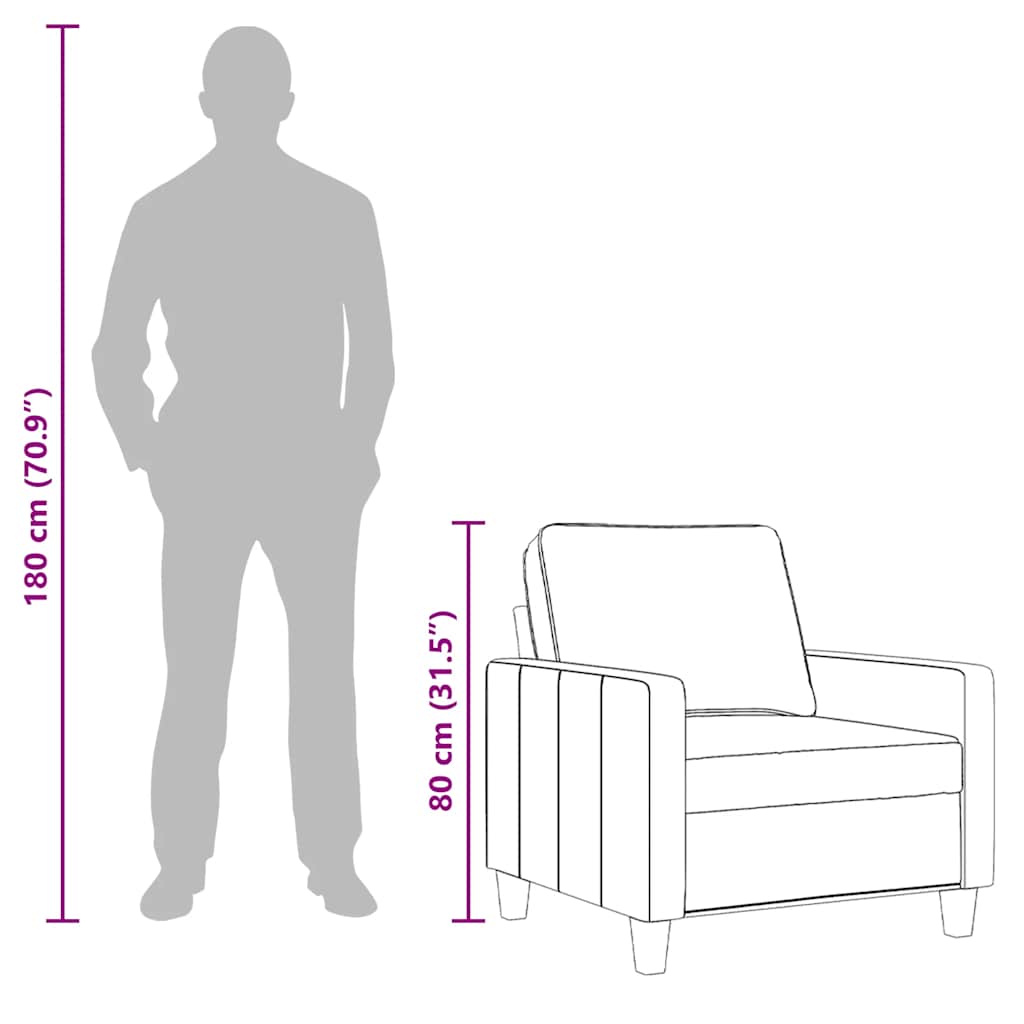 Sofa Chair Black 60 cm Fabric