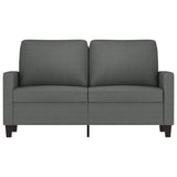 2-Seater Sofa Dark Grey 120 cm Fabric - Side View
