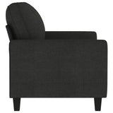 2-Seater Sofa Black 120 cm Fabric - Top-Down View