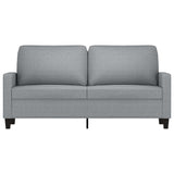 2-Seater Sofa Light Grey 140 cm Fabric - Side View