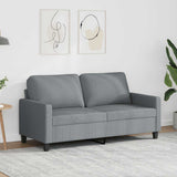 2-Seater Sofa Light Grey 140 cm Fabric
