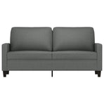 2-Seater Sofa Dark Grey 140 cm Fabric