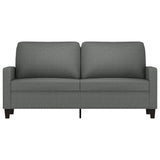 2-Seater Sofa Dark Grey 140 cm Fabric - Side View