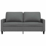 2-Seater Sofa Dark Grey 140 cm Fabric