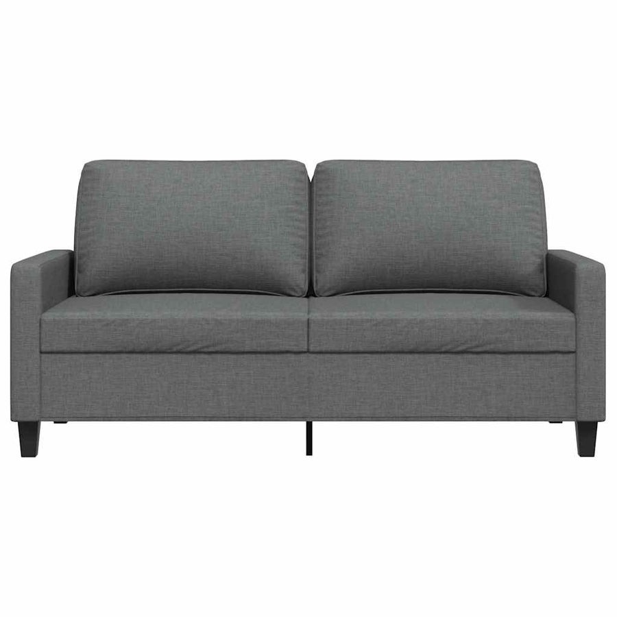 2-Seater Sofa Dark Grey 140 cm Fabric