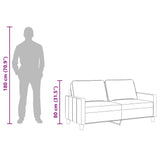 2-Seater Sofa Dark Grey 140 cm Fabric