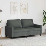 2-Seater Sofa Dark Grey 140 cm Fabric