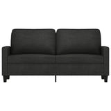2-Seater Sofa Black 140 cm Fabric - Side View