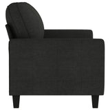 2-Seater Sofa Black 140 cm Fabric - Top-Down View