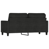2-Seater Sofa Black 140 cm Fabric - 45-Degree Angle