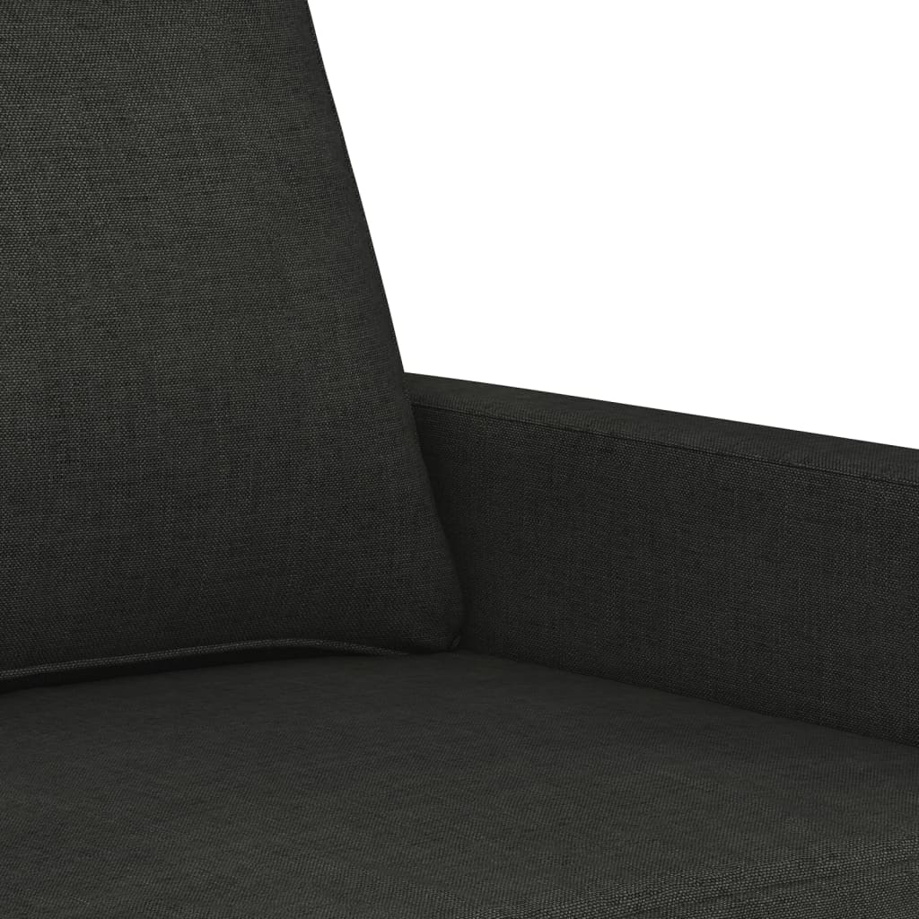 2-Seater Sofa Black 140 cm Fabric