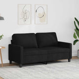 2-Seater Sofa Black 140 cm Fabric