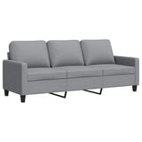3-Seater Sofa Light Grey 180 cm Fabric