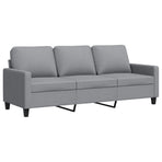 3-Seater Sofa Light Grey 180 cm Fabric