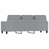 3-Seater Sofa Light Grey 180 cm Fabric - 45-Degree Angle