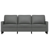 3-Seater Sofa Dark Grey 180 cm Fabric - Side View
