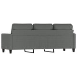 3-Seater Sofa Dark Grey 180 cm Fabric - 45-Degree Angle