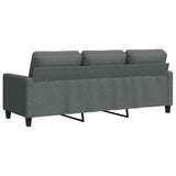 3-Seater Sofa Dark Grey 180 cm Fabric