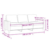 3-Seater Sofa Dark Grey 180 cm Fabric - Low Angle