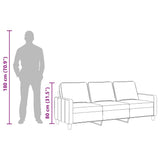3-Seater Sofa Dark Grey 180 cm Fabric