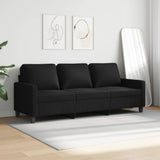 3-Seater Sofa Black 180 cm Fabric