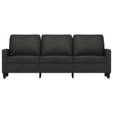 3-Seater Sofa Black 180 cm Fabric - Side View