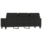3-Seater Sofa Black 180 cm Fabric - 45-Degree Angle