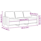 3-Seater Sofa Black 180 cm Fabric
