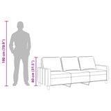 3-Seater Sofa Black 180 cm Fabric