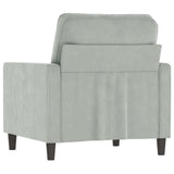 Sofa Chair Light Grey 60 cm Velvet - 45-Degree Angle