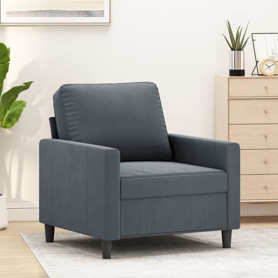 Sofa Chair Dark Grey 60 cm Velvet