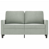 2-Seater Sofa Light Grey 120 cm Velvet