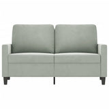 2-Seater Sofa Light Grey 120 cm Velvet - Side View