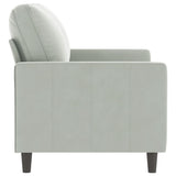2-Seater Sofa Light Grey 120 cm Velvet - Top-Down View