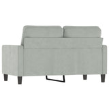 2-Seater Sofa Light Grey 120 cm Velvet - 45-Degree Angle