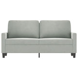 2-Seater Sofa Light Grey 140 cm Velvet - Side View