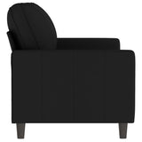 2-Seater Sofa Black 140 cm Velvet - Top-Down View