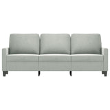 3-Seater Sofa Light Grey 180 cm Velvet