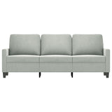 3-Seater Sofa Light Grey 180 cm Velvet - Side View