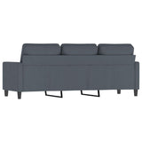 3-Seater Sofa Dark Grey 180 cm Velvet - 45-Degree Angle