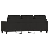 3-Seater Sofa Black 180 cm Velvet - 45-Degree Angle