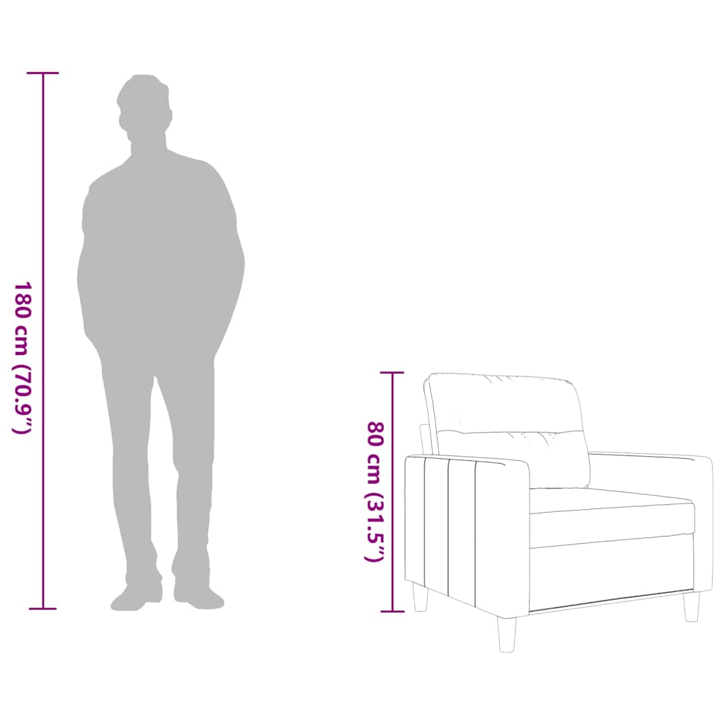 Sofa Chair Dark Grey 60 cm Fabric