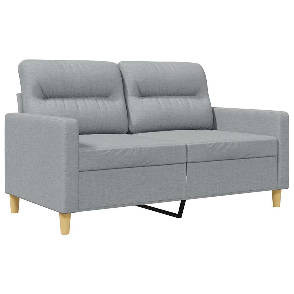 2-Seater Sofa Light Grey 120 cm Fabric