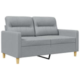 2-Seater Sofa Light Grey 120 cm Fabric