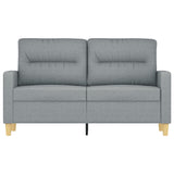 2-Seater Sofa Light Grey 120 cm Fabric - Side View
