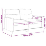 2-Seater Sofa Light Grey 120 cm Fabric
