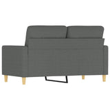 2-Seater Sofa Dark Grey 120 cm Fabric - 45-Degree Angle