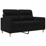 2-Seater Sofa Black 120 cm Fabric