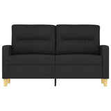 2-Seater Sofa Black 120 cm Fabric - Side View