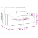 2-Seater Sofa Black 120 cm Fabric - Extra Image